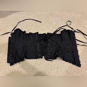 Black Lace-Up Corset Top, XS, worn once